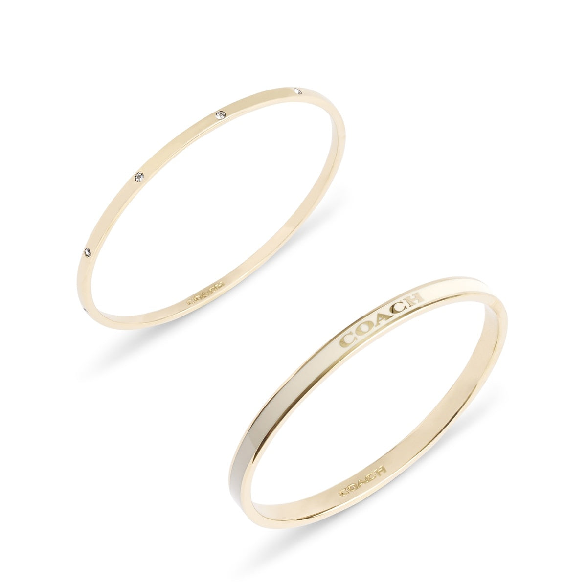Coach Gold White Bangle Duo Set