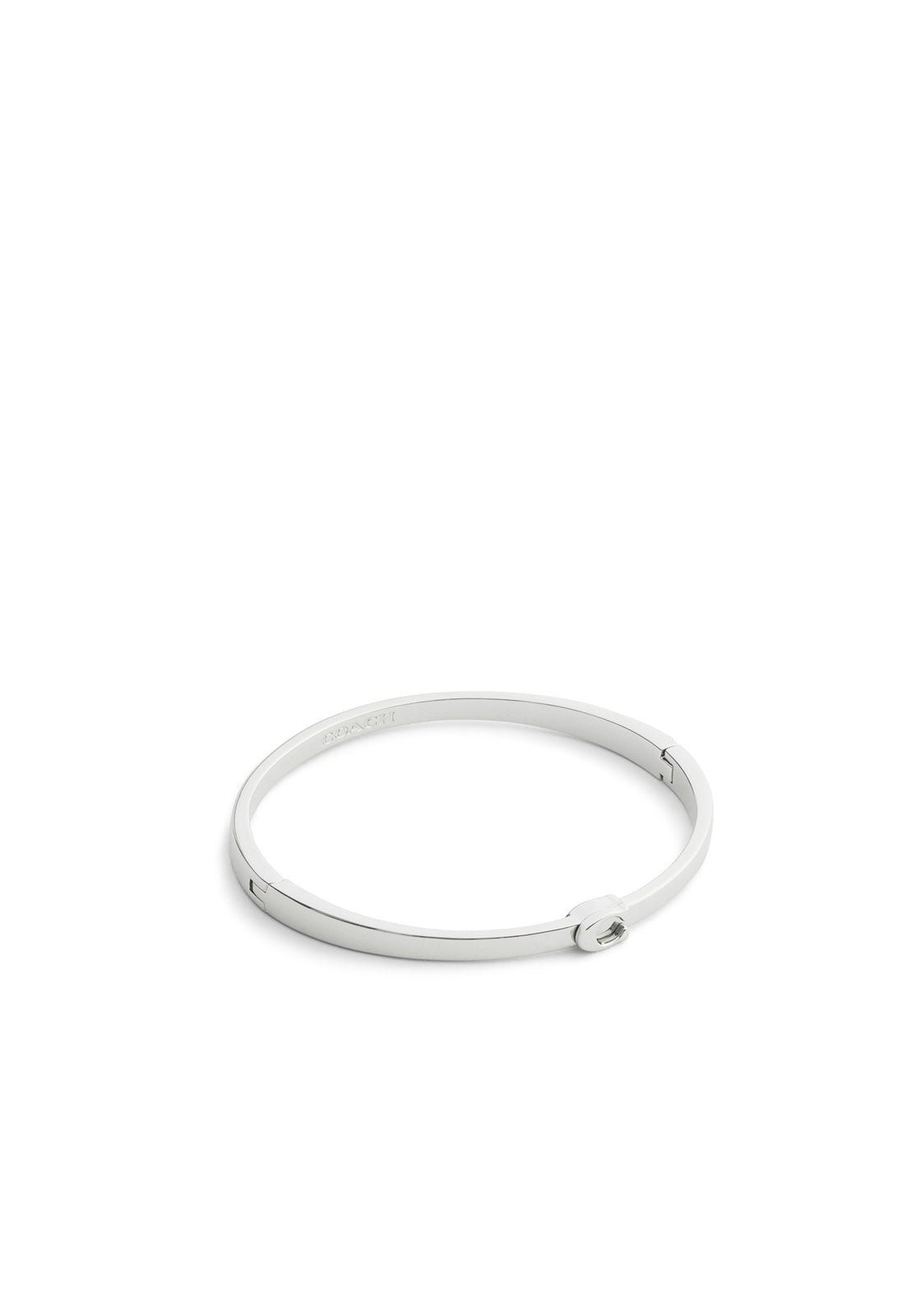 Coach Silver Boxed C Logo Hinged Bangle