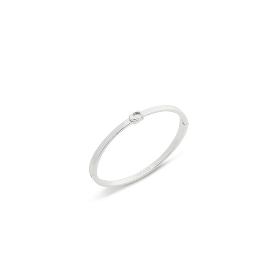 Coach Silver Boxed C Logo Hinged Bangle
