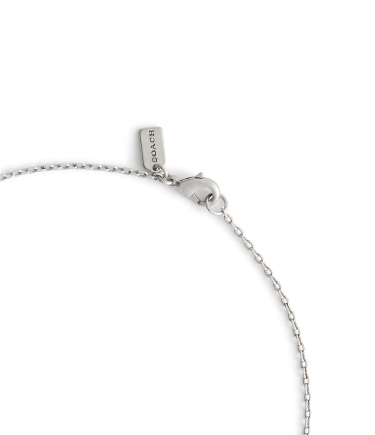 Coach Silver Men Black C Necklace
