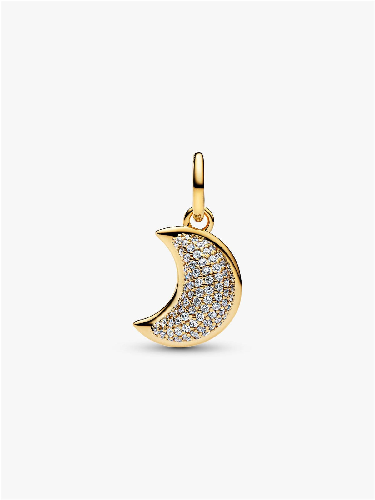 Pandora Gold Sparkling Crescent Moon Dangle Charm