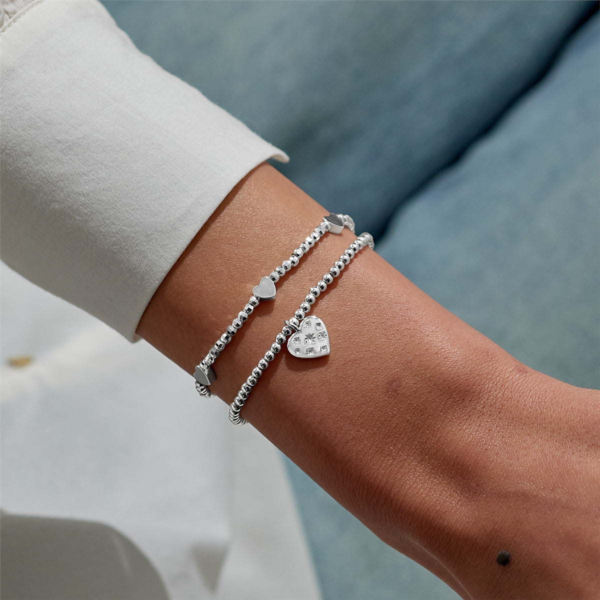 Joma A Little Merry Christmas Hearts Set of 2 Bracelets