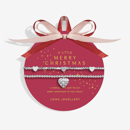 Joma A Little Merry Christmas Hearts Set of 2 Bracelets