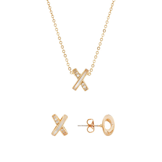 Gold Mother of Pearl Kiss Gift Set