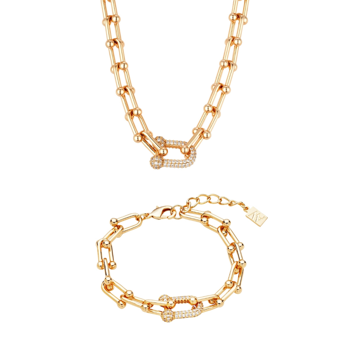 August Woods Gold Large Luxe Pavé Link Gift Set