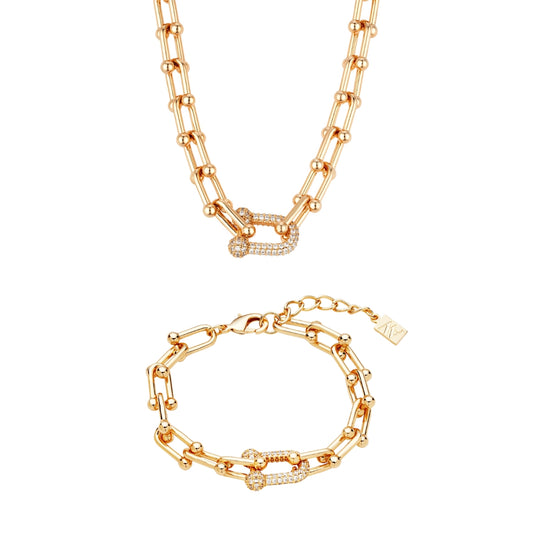 August Woods Gold Large Luxe Pavé Link Gift Set