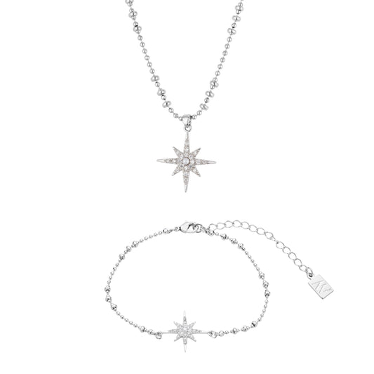 Silver Celestial Pavé Star Gift Set