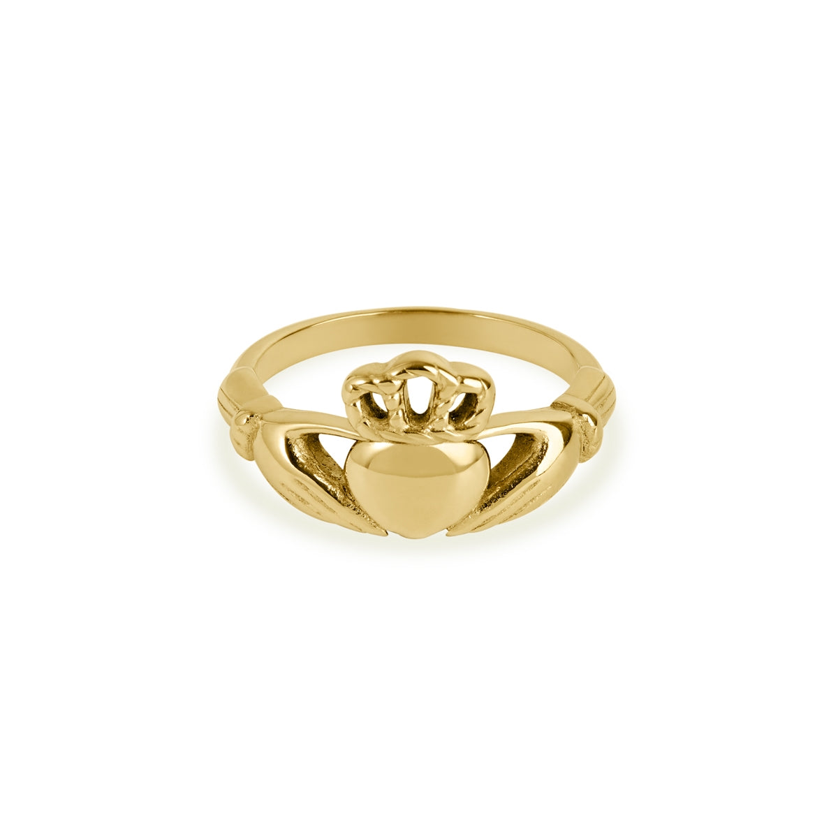 Over & Over Gold Stainless Steel 14K Claddagh Ring