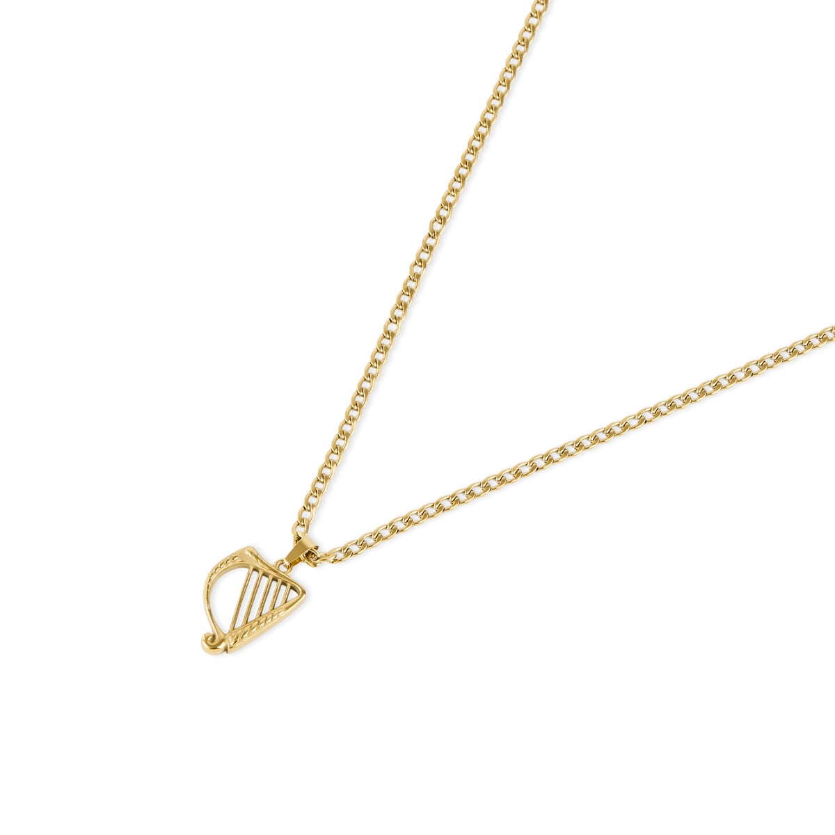 Over & Over Gold 14K Harp Curb Chain Necklace