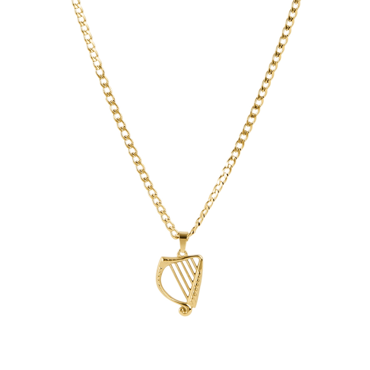 Over & Over Gold 14K Harp Curb Chain Necklace
