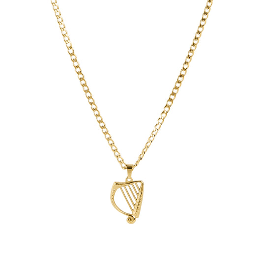 Over & Over Gold 14K Harp Curb Chain Necklace