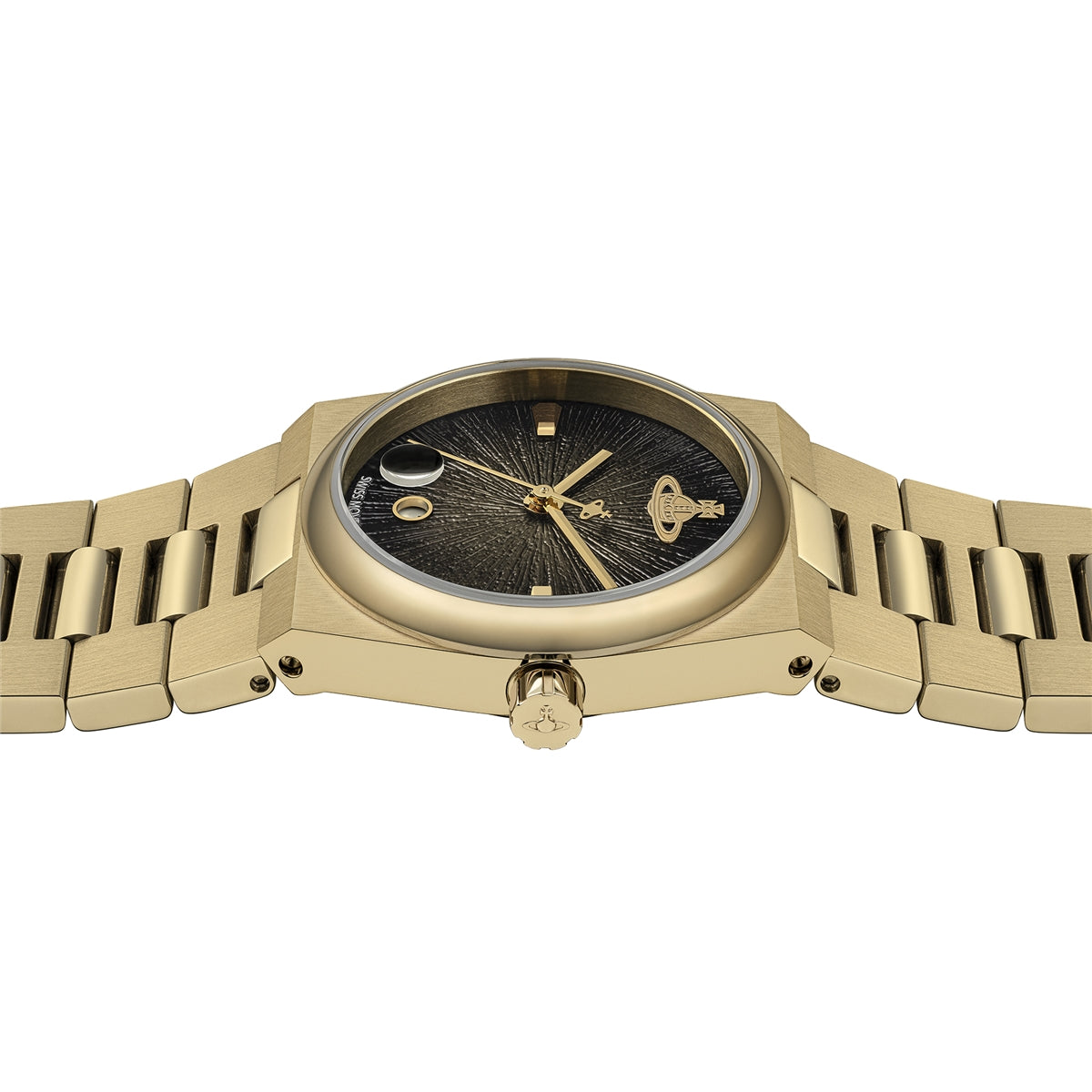 Vivienne Westwood Gold The Hoxton Black Round Dial Watch