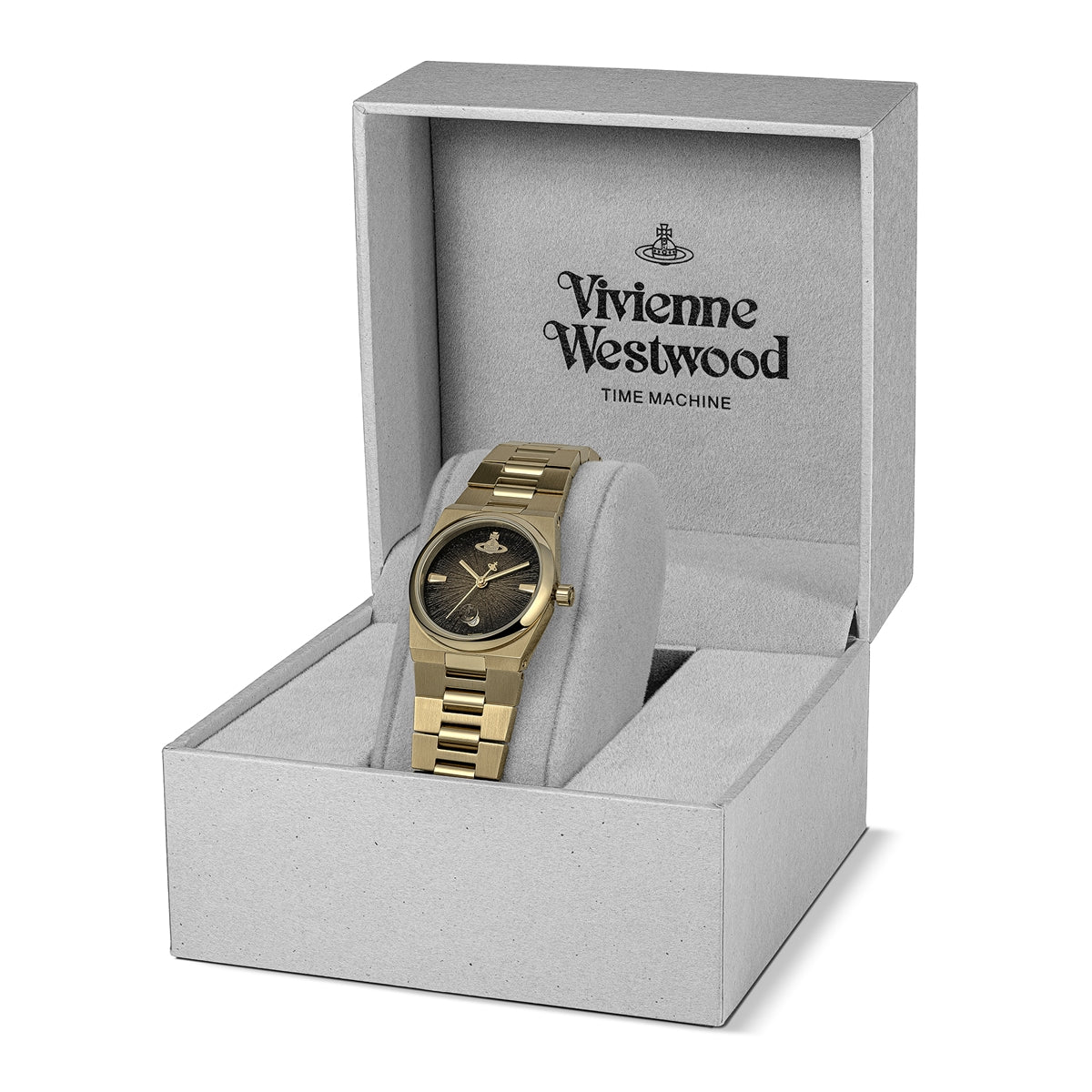 Vivienne Westwood Gold The Hoxton Black Round Dial Watch