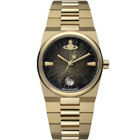 Vivienne Westwood Gold The Hoxton Black Round Dial Watch