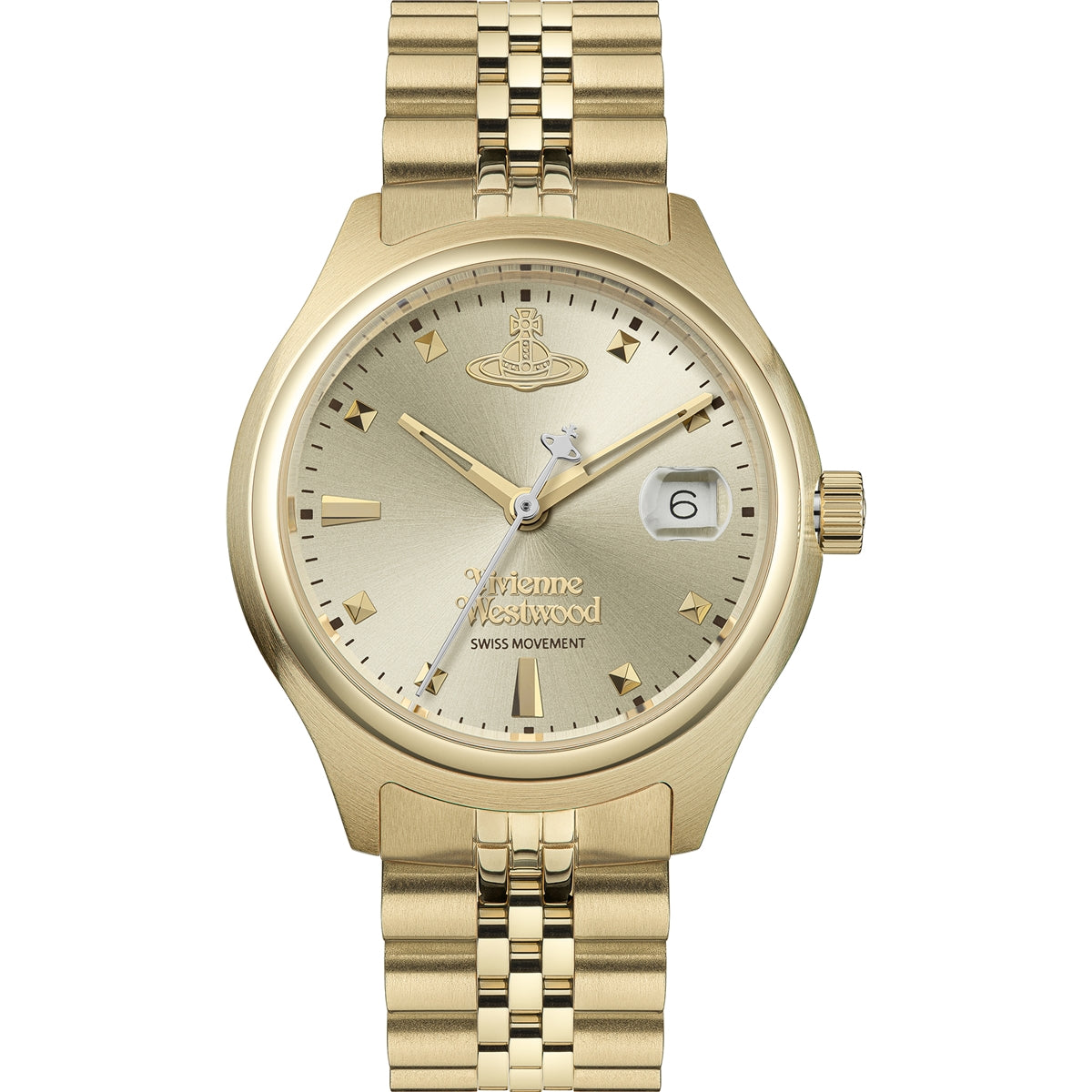 Vivienne Westwood Gold Little Camberwell Round Gold Dial Watch