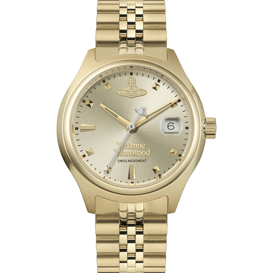 Vivienne Westwood Gold Little Camberwell Round Gold Dial Watch