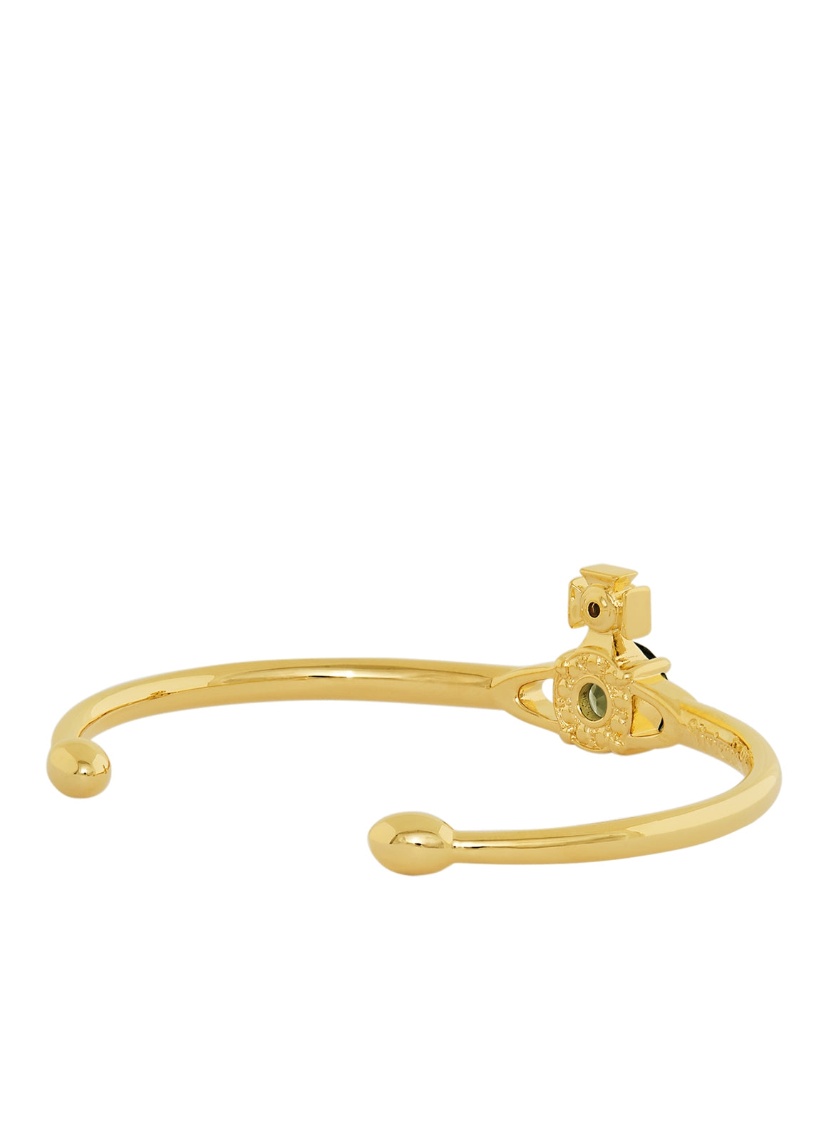 Vivienne Westwood Gold Reina Green CZ Large Bangle