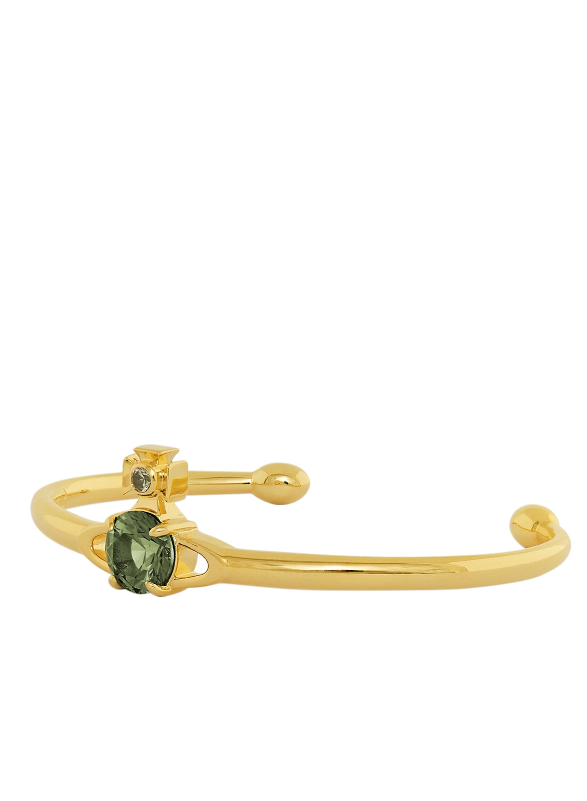 Vivienne Westwood Gold Reina Green CZ Large Bangle