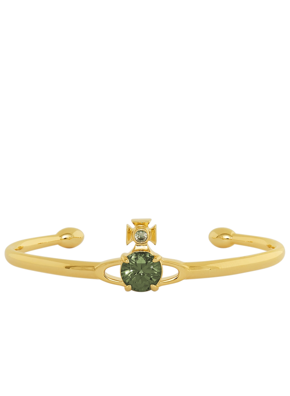Vivienne Westwood Gold Reina Green CZ Large Bangle
