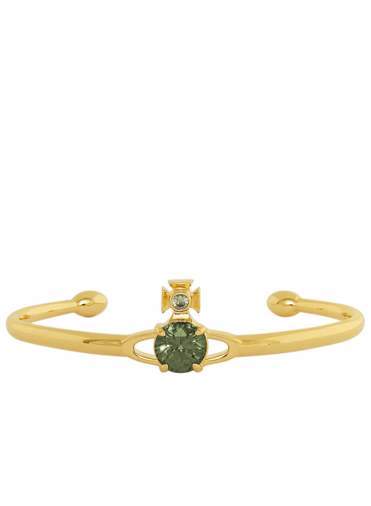 Vivienne Westwood Gold Reina Green CZ Large Bangle