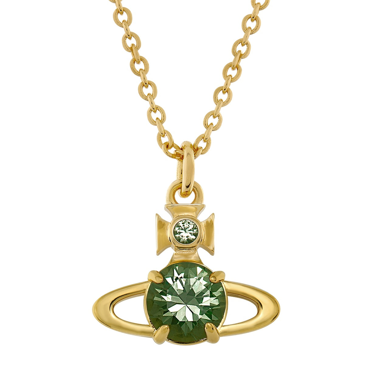 Vivienne Westwood Gold Reina Green CZ Large Necklace