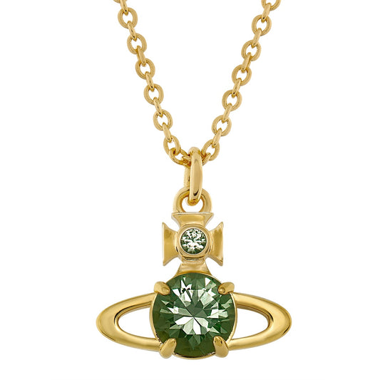 Vivienne Westwood Gold Reina Green CZ Large Necklace