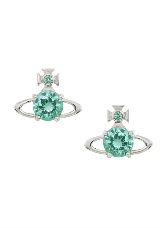 Vivienne Westwood Silver Reina Light Turquoise CZ Studs