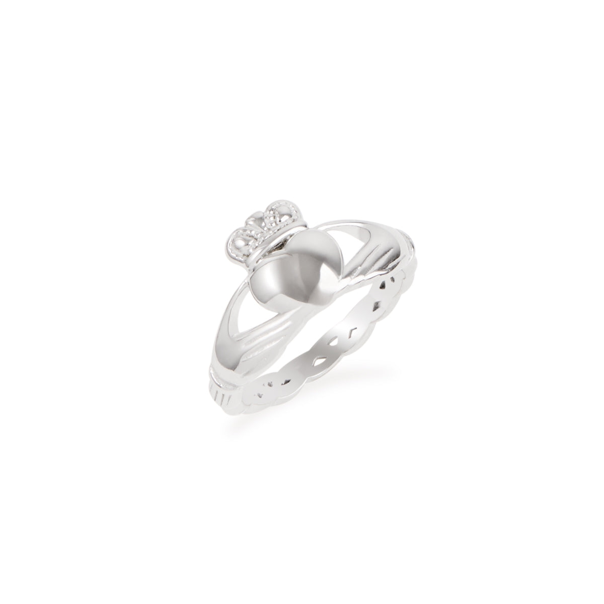 Over & Over Silver Stainless Steel Celtic Claddagh Ring