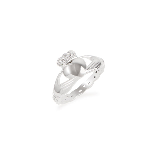 Over & Over Silver Stainless Steel Celtic Claddagh Ring