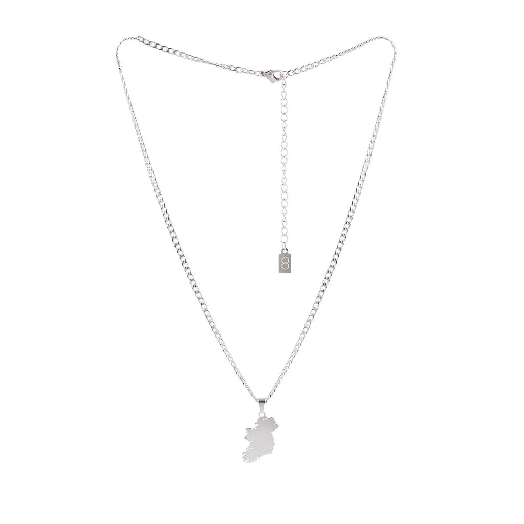Over & Over Silver Stainless Steel Ireland Curb Necklace