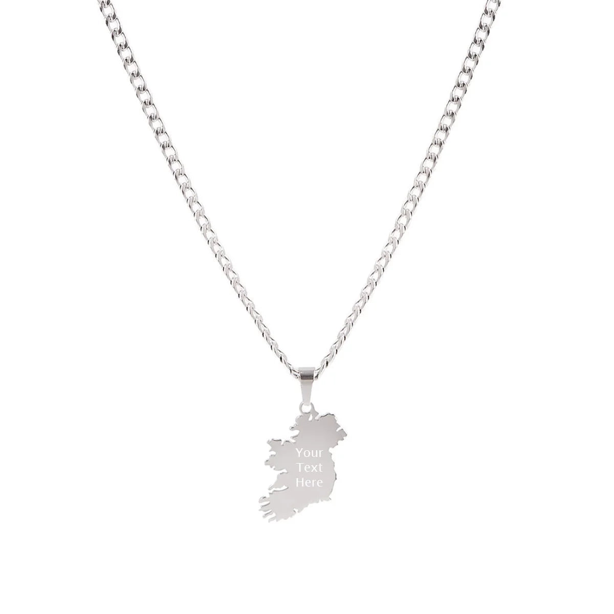 Over & Over Silver Stainless Steel Ireland Curb Necklace
