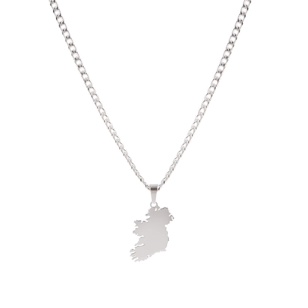 Over & Over Silver Stainless Steel Ireland Curb Necklace