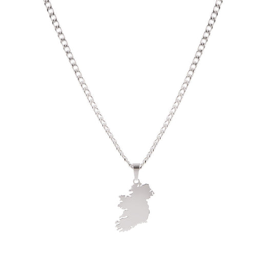 Over & Over Silver Stainless Steel Ireland Curb Necklace