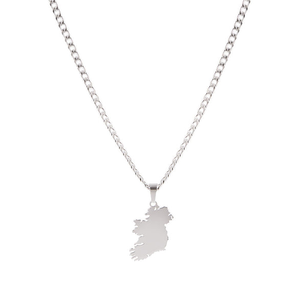 Over & Over Silver Stainless Steel Ireland Curb Necklace