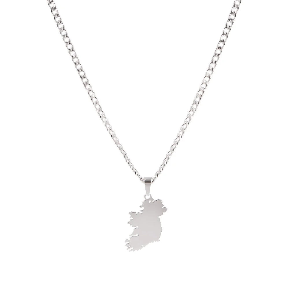 Over & Over Silver Stainless Steel Ireland Curb Necklace