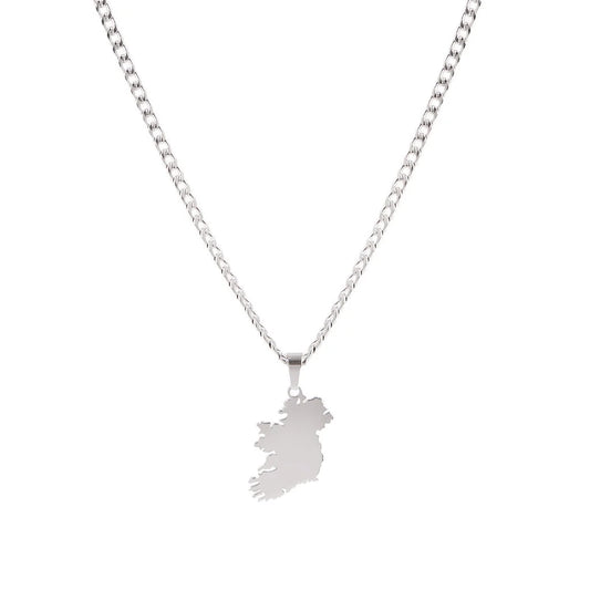 Over & Over Silver Stainless Steel Ireland Curb Necklace
