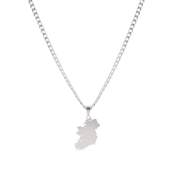 Over & Over Silver Stainless Steel Ireland Curb Necklace