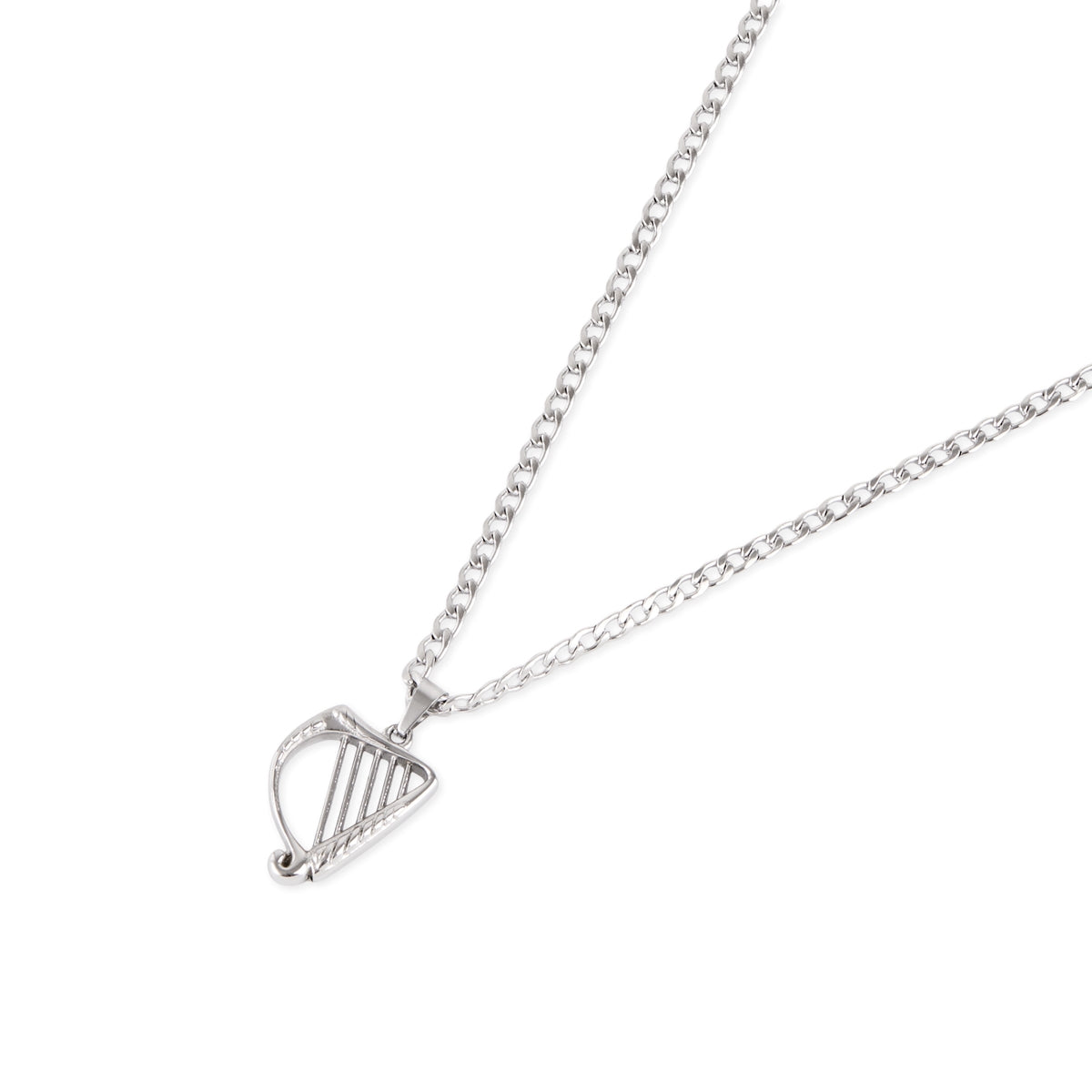 Over & Over Silver Harp Curb Chain Necklace