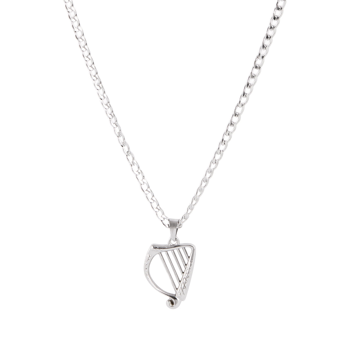 Over & Over Silver Harp Curb Chain Necklace