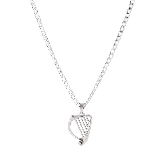 Over & Over Silver Harp Curb Chain Necklace