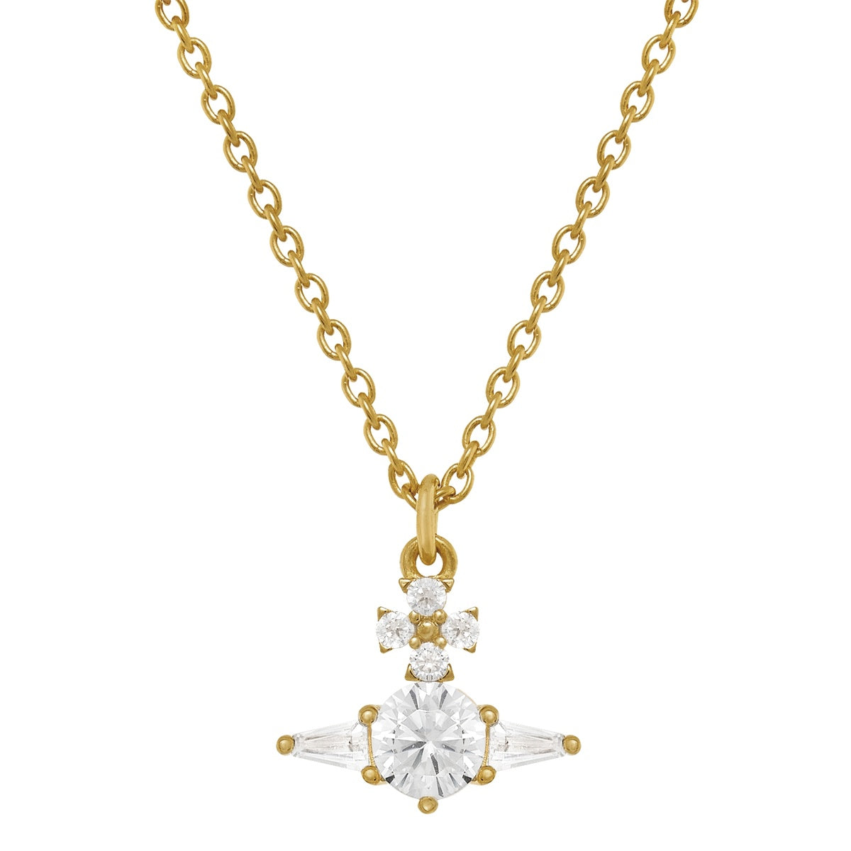 Vivienne Westwood Gold Ofelia CZ Angular Necklace