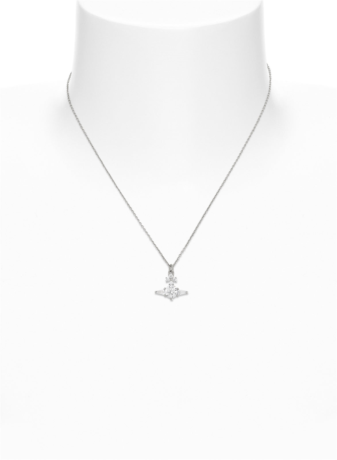 Vivienne Westwood Silver Ofelia CZ Angular Necklace