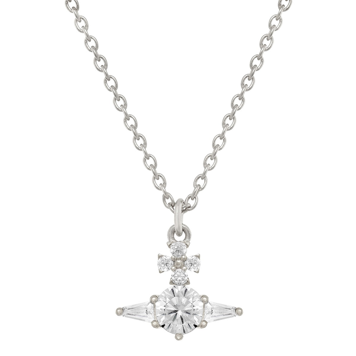 Vivienne Westwood Silver Ofelia CZ Angular Necklace