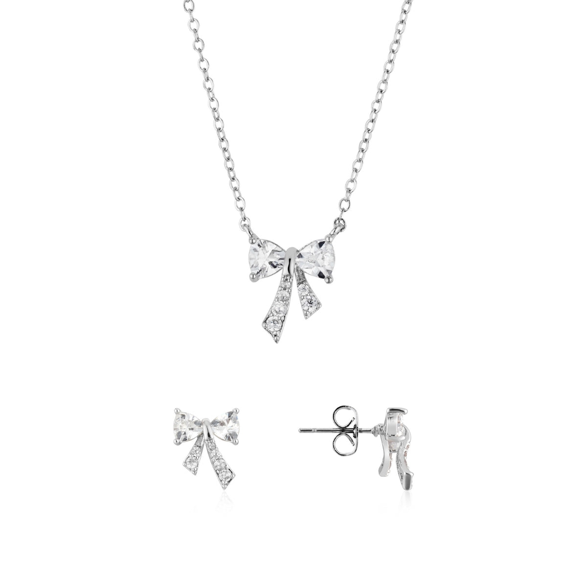 August Woods Silver CZ Bow Gift Set