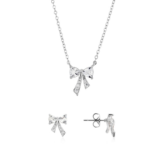 August Woods Silver CZ Bow Gift Set