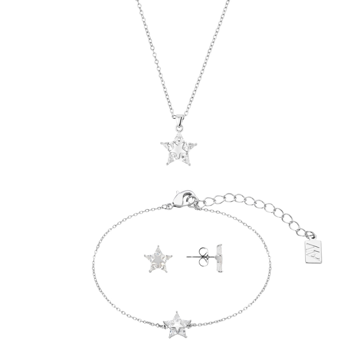 Silver Pavé Mirror Star Gift Set