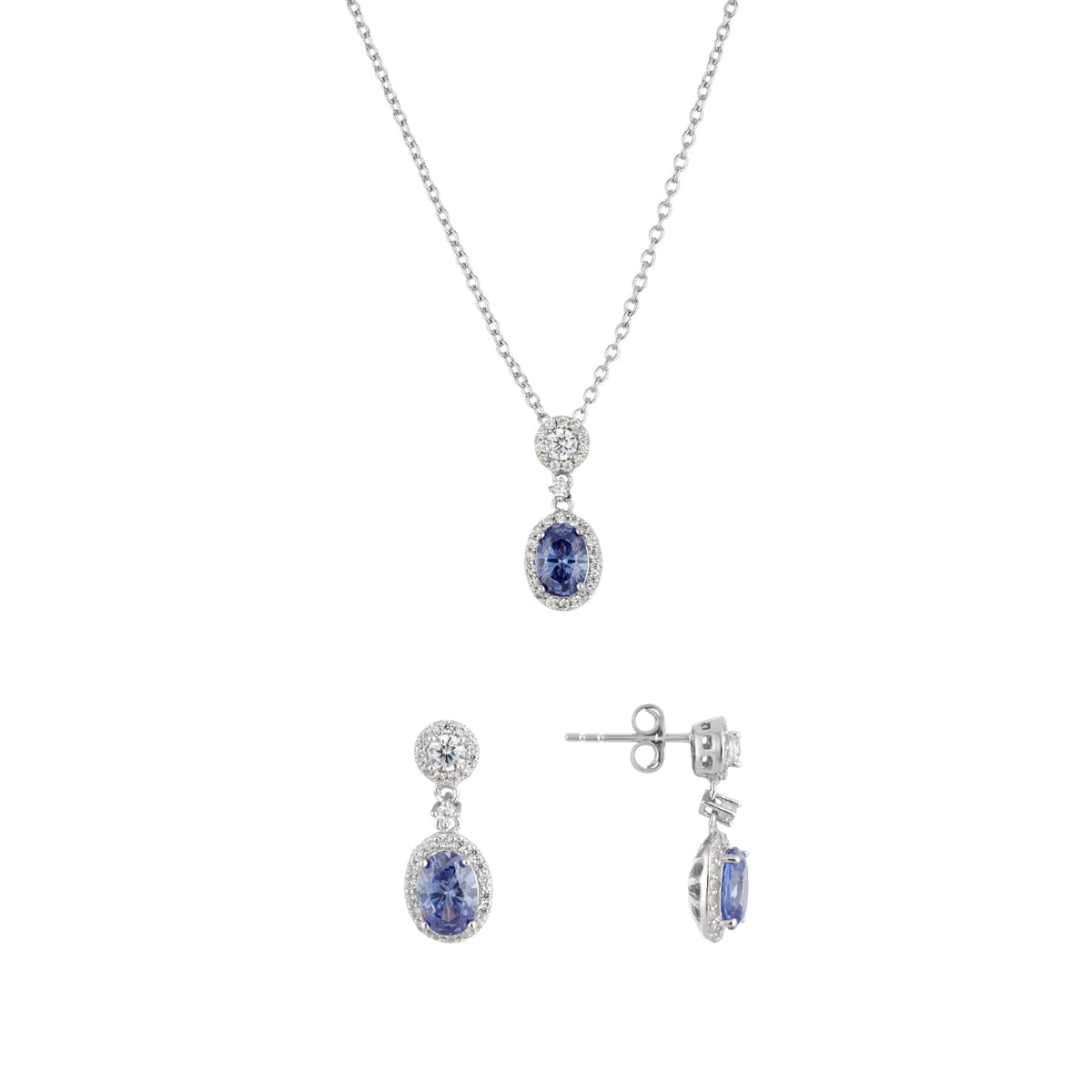 Argento Silver Double Halo Tanzanite Gift Set