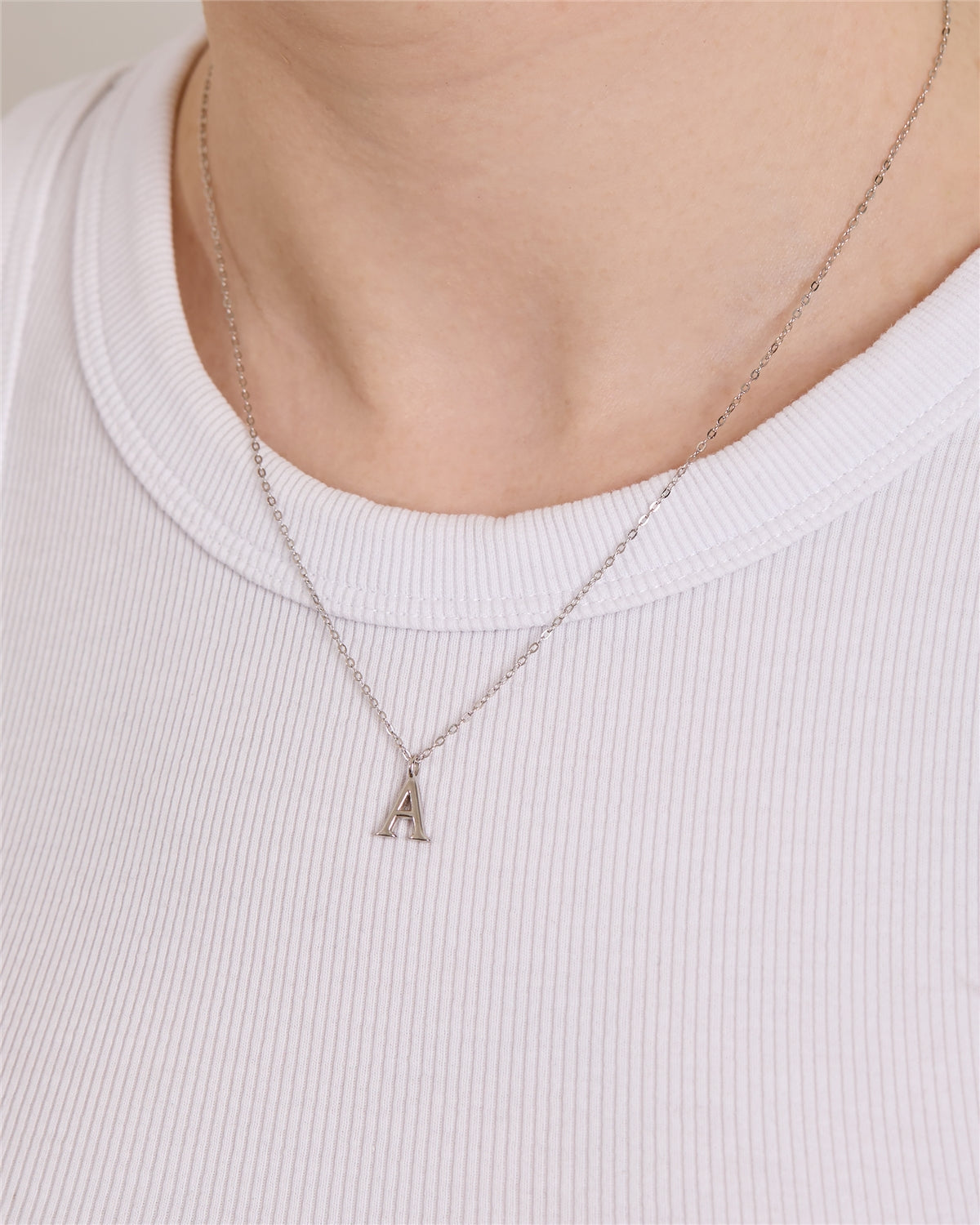Argento Silver Initial Letter Necklace