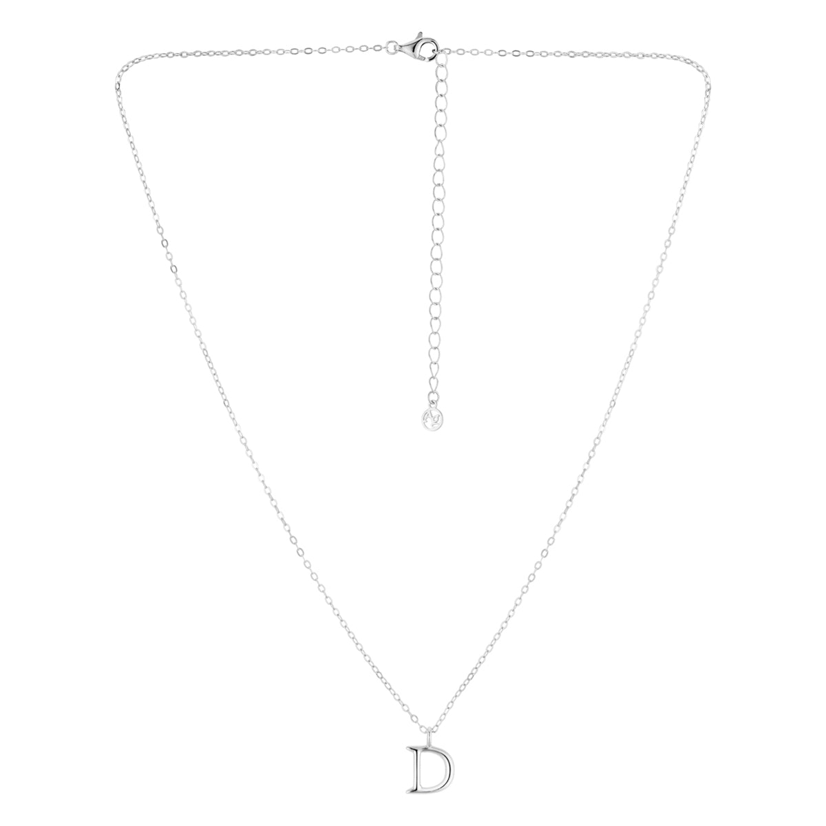 Argento Silver Initial Letter Necklace
