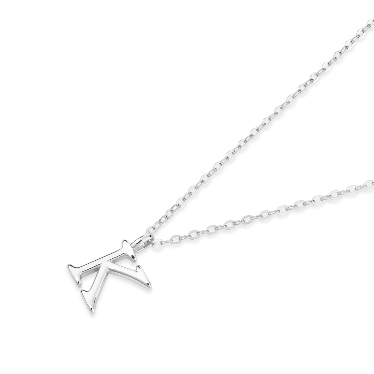Argento Silver Initial Letter Necklace